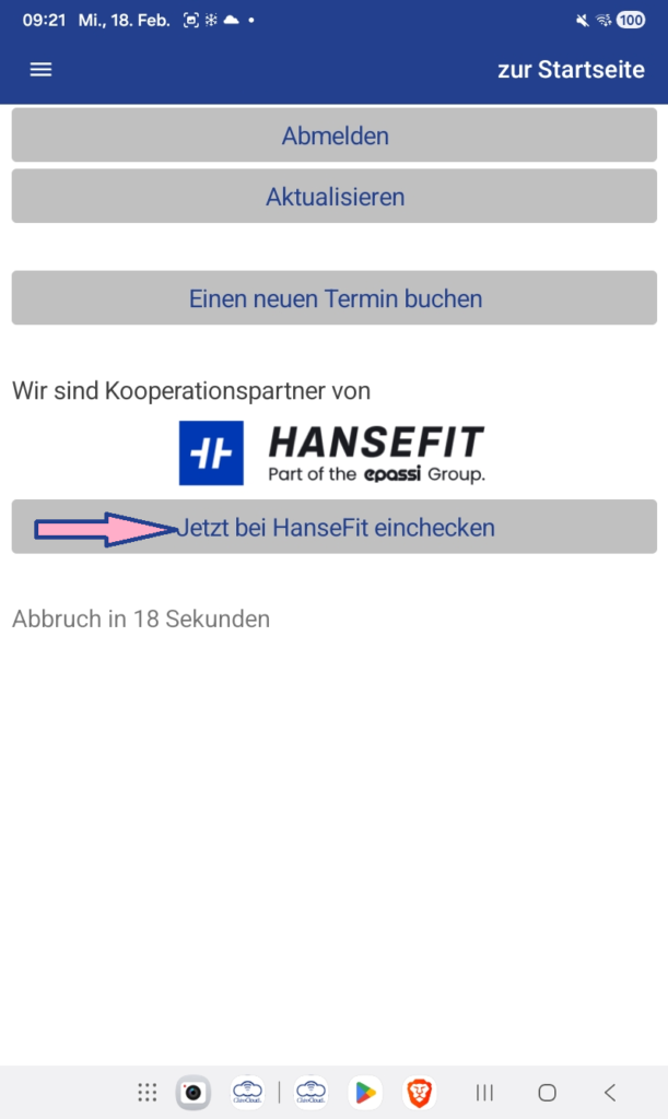 HF04 jetzt einchecken